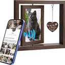 2 x Pet Memorial Picture Frame with NFC  9x8 Wooden Frame for 2 Photos  Customizable Tribute Page for Your Beloved Pet with Uploads & Music