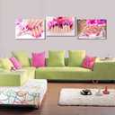 KREATIVE ARTS 3 Pieces Canvas Prints Purple Orchid Flowers Nail-Painting Wall Art Hands Spa Pictures Beauty Salon Manicure Posters Printed On Canvas for Nail Salon Walls Decor 16x24 inch x 3pcs