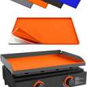 KITCHEN PERFECTION 22" Premium Silicone Griddle Cover Mat for Blackstone Griddle 22 Inch - Hermetic Protection from Rust & Debris All Year, Fits All Blackstone 22 Inch Models - Food Grade Silicone (Orange)