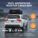 23 Cubic Feet Roof Bag – Safety Tested Heavy-Duty Waterproof Rooftop Cargo Carrier for All Cars & SUVs (with or Without Rack) – Includes Protective Mat & Storage Bag – Military-Grade 840D PVC