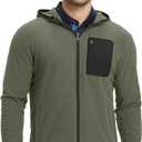 M MAELREG Fleece Hoodies Jacket Men Full Zip with 3 Zip Pockets Lightweight Soft Warm Hoodie for Golf Athletic Travel (Green)