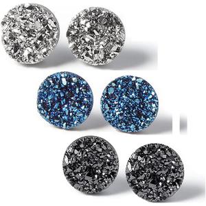 Atheniz Magnetology Lymphvity Germanium Earrings, Amo'Thea Lymphactive Mag Studs, 3 Pairs Crystal Magnetic Therapy Earrings, Magnetic Lymph Detox Earring (10mm)