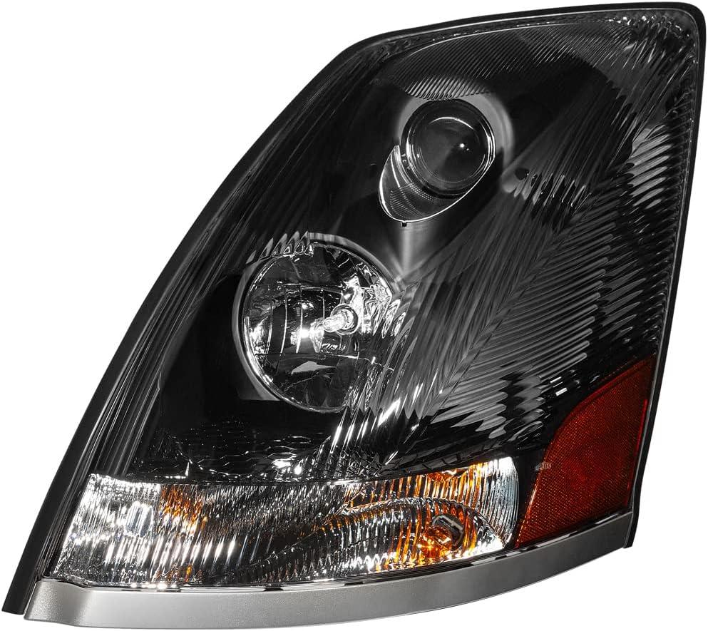 Headlight Assembly Fits for Volvo VNL 670 780 2004-2017 VN VNM 200 300 430 630 730 2005-2017 Semi Truck Headlamp Included Bulbs Left Driver Side 82329124