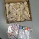 PLULON 25 Pcs Mini Wooden Maracas Unfinished Maracas for Fiesta Party Decorations with 27 Pcs Colorful Painting Tools, Maracas Musical for Mexican Party Favors Cinco De Mayo Party Supplies