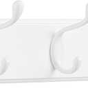 SONGMICS Wall-Mounted Coat Rack, Hook Rack, 5 Dual Metal Hooks, for Coats, Bags, Keys, in The Entryway, Bedroom, Living Room, White ULHR235W01