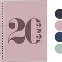 Rileys 2025 Weekly Planner - Typographic Annual & Monthly Agenda Planner, Flexible Cover, Notes Pages, Twin-Wire Binding (8 x 6 inch, Pink)