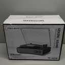 Bluetooth Vinyl Record Player with Built-in Stereo Speakers, Upgraded Sound Quality, 3-Speed Belt-Drive Turntable with Auto Stop, AUX/RCA, White Wood Grain Vinyl Player for Home Audio & Gift Use