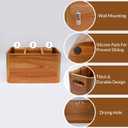 Wooden Kitchen Utensil Holder Organizer for Counter or Countertop, Large Wooden Utensil Holder for Storage Cooking and Silverware with 3 Compartment, Acacia Rustic Wood Container Extra Large