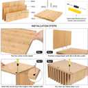 Bamboo Desk Shelf Mail Organizer,Wood 10 Slots Desk Organizers and Accessories for Document Book Mail Paper Bill Filing Tray Organizer, Office Organization File Binder Folder Holder Sorter for Desk
