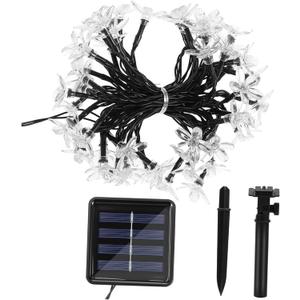 Solar-Powered Cherry Blossom Light String LEDs Modes for Outdoor Decor Gardens Parties