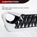 Front Shark Grille Compatible with 2018-2025 Jeep Wrangler JL JLU Gladiator JT, w/DRL Turn Signal Lights, White Black