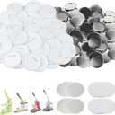 100 Sets 75mm/3 inch Button Supplies Button Parts for Buttons Maker Machine 75mm, Round Badge Blank Buttons Pins, Includes Plastic Pin Back Cover, Metal Cover, Clear Film&Blank Paper