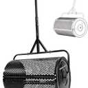 Compost Spreader 24 Inch Peat Moss Spreader with Installation Support Accessories, Metal Mesh Roller Lawn Spreader for Top Soil, Manure, Mulch, Top Dressing - Garden spreaders for lawns