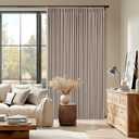 70 Inch Extra Wide Blackout Curtain 90 Inches Long for Living Room Pinch Pleated Thick Linen Thermal Insulated Drapes Back Tab Burlywood Birch 100% Black Out Curtain for Bedroom Large Window 1 Panel