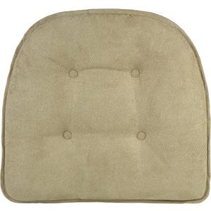 downluxe Chair Cushions for Dining Chairs, Memory Foam Linen Kitchen Chair Pads with Ties, Waterproof, Stain-Resistant and Washable Cover, 17" x 16" x 2.5", Beige, 4 Pack