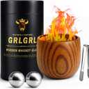 Charred Wooden Whiskey Glasses, Gifts for Men Old Fashion Bourbon Drinking Collins Cup, Perfect Presents for Dad, Boy Friend, Husband, Brother or Whiskey Lovers