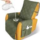 CHHKON Recliner Chair Covers Waterproof with Anti-Skip Furniture Protector Sofa Slipcover for Children, Sofa Covers for Dogs (Green, 23'')