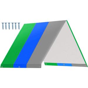 Alpurple Swing Set Replacement Tarp- 52" x 90" Kids Playground Roof Canopy, Replacement Sunshade Waterproof Trap Cover for Children Outdoor Sun proof (Green Blue Gray)