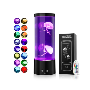 Jellyfish Lamp with 17 Light Effects - Mood Table Lamp Night Light with Remote, Jelly Fish Tank Aquarium for Living Room, Christmas Birthday Gifts for Kids