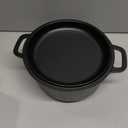 Amazon Basics Pre-Seasoned Cast Iron Mini Dutch Oven Pot with Lid and Dual Handles, Oven Safe, 2-Quart, Round, Black