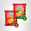 Pure Protein Cheesy Crackers Variety Pack, 6 Hot and Spicy and 6 Cheddar, High Protein Snack, 10G Protein, 1.34 oz, 12 Count