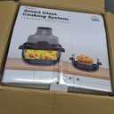 Rellytech 4in1 Portable Glass Air Fryer  1500W, 4.2QT & 6 Cup Dual Containers, 140°F–400°F Temp Range, Max Crisp | Bake | Air Fry | Recrisp, Microwave, Freezer & Dishwasher Safe