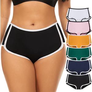 Mordlanka Women Boyshorts Underwear Cotton Panties Stretch Boxer Brief (Small, 6 Mixed Color)