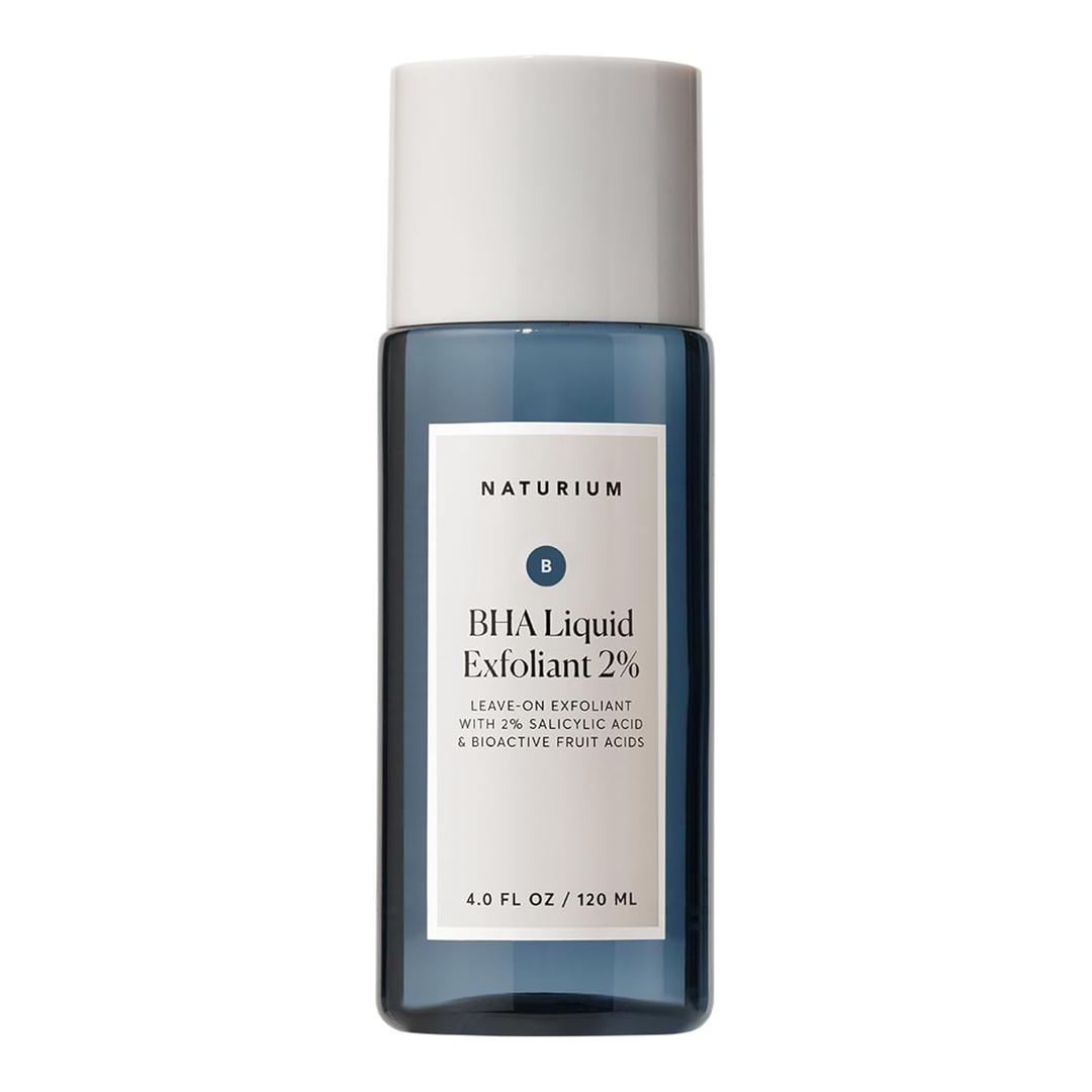 Naturium BHA Liquid Exfoliant 2%, Leave-on Face & Skin Care Exfoliating Pore Treatment, with Salicylic Acid & Bioactive Fruit Acids, Packaging May Vary, 4 oz