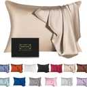 Mulberry Silk Pillowcase for Hair and Skin,Toddler Size Kids Silk Pillow Case with Hidden Zipper,Allergen Proof Dual Sides Soft Breathable Smooth Silk Pillow Cover(Toddler,Champagne) 18"L x 13"W