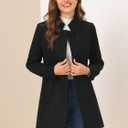Allegra K Women's Winter Overcoat Mid-Long Stand Collar Single Breasted Coat Outerwear L
