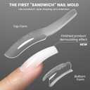 YOKEFELLOW Original Sandwich Dual Nail Forms - 15 Sizes 240Pcs Dual Forms for Builder Gel Quick Nails Extension, Poly Gel Nail Mold For Manicures at Home (W561-Natural Curved)