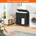 250L Laundry Hamper with Lid & Wheels, Rolling Laundry Basket with Bag, 66GAL