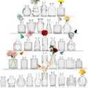 Clear Glass Bud Vase Set of 36 Pcs,Small Bud Vases in Bulk,Glass Crystal Flower Vases Table Centerpieces for Party Event Wedding Decor Baby Shower Decorations (Clear, 36 Pcs)