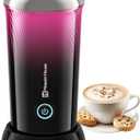 Maestri House Milk Frother, 3-in-1 Hot & Cold Mik Frothing Steamer, 8.12OZ/240ML Touch Control Foam Maker, Compact Space-saving Design for Latte, Cappuccino and Warm Milk (Black-red Gradient)