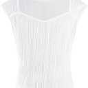 Girls Crop Top Textured Cap Sleeve T Shirt Slim Fitted Tee Cute Summer Tops