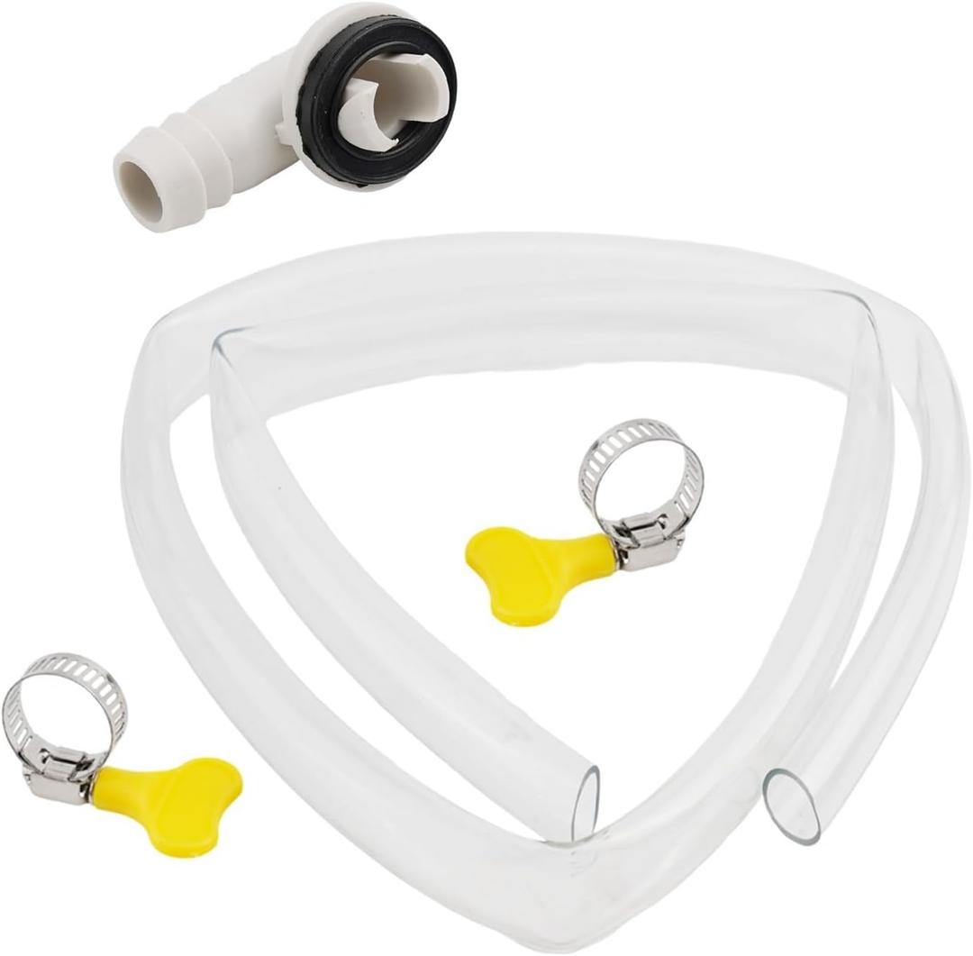 Portable Air Conditioner Drain Hose, 3/6ft AC Drain Hose Connector, Cutting Rubber Leakproof Drain Hose With Connecting Clamp, Replacement For Mini-Split AC Unit(3FT)