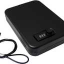 Qualarc NOCH-45C Personal Portable Compact Travel Safe with Steel Tether for Handguns, Electronics and Valuables