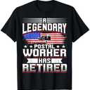 Retired Postal Worker Mailman Retirement T-Shirt, Size S