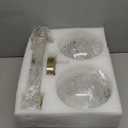 2 Pack 7.2-Inch Globe Pendant Lights, Mid Century Gold Pendant Light Fixtures, Globe Pendant Lights Kitchen Island with Clear Glass Shade Adjustable Hanging Fixture for Dining Room Bulbs not Included