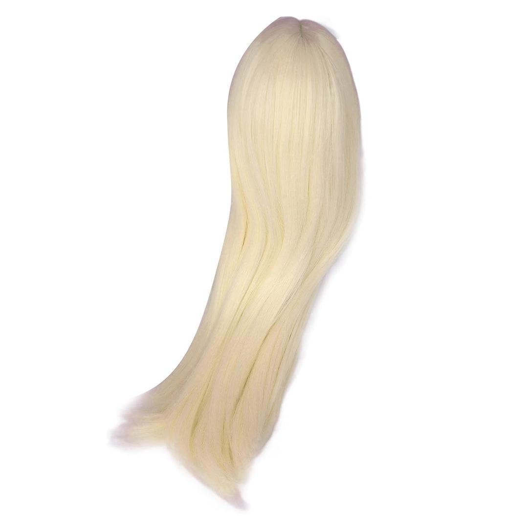 Ball Jointed Doll Wig, Light Gold High Temp Silk Hair Replacement Easy Styling Center Parting 1/3 Scale