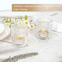36 Pcs Clear Glass Votive Candle Holders, Tealight Candle Holders for Table Centerpieces, Vintage Candle Holder Bulk, Boho Wedding, Valentine's Day Table Decor (Clear)