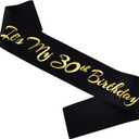 It's My 30th Birthday Sash, Black Gold Birthday Sash for 30th Bday Party Supplies, Gifts for Women or Men Bday Party Favors