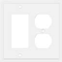 Henne Bery Modern Edge Decorative Wall Plate Switch Plate Outlet Cover, Durable Solid Zinc Alloy (Decorator/Duplex, White)