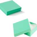 12 Pack Cotton Filled Teal Blue Robin Egg Color Cardboard Paper Jewelry Gift and Retail Boxes, Valentine's Day 3.5in X 3.5in X 1 Inch Size by R J Displays