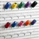 Geelin 20 Pcs White Pegboard 45° Spool Hooks Compatible with IKEA Skadis Pegboard Accessories Display Hook Organizer for Craft Embroidery Sewing Thread Tape Paper Rolls