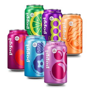 Poppi Sparkling Prebiotic Soda Beverage with Apple Cider Vinegar, Seltzer Water and Fruit Juice, Crowd Pleasers Variety Pack, 12 Fl Oz, Pack of 12, Packaging May Vary (EXP 02/01/27)