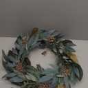 26" Eucalyptus Wreath for Front Door - Large Artificial Greenery Outdoor Wreath for Porch, Window,Farmhouse,Home,Holiday,Hanging Decor- Spring, Summer, Fall, All Seasons (Green)