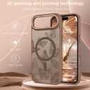 BENTOBEN for iPhone Air Case,Cute Butterfly Pattern iPhone 17Air Magnetic Case [Compatible with MagSafe] Translucent Matte Slim Shockproof Women Protective Cover for iPhone Air 6.5",Brown (Desert Titanium)