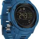 Findtime Men's Digital Watch Waterproof Pedometer Watches Sport Watch Step Counter Calorie Military Watch with Stopwatch Alarm LED Backlight Countdown (Blue)