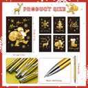 Teling 24 Pcs Mini Christmas Notebooks and Pens Santa Notepads Gifts Snowflake Snow Man Deer Christmas Tree for Kids Girls Boys Xmas Birthday Supplies(Santa)